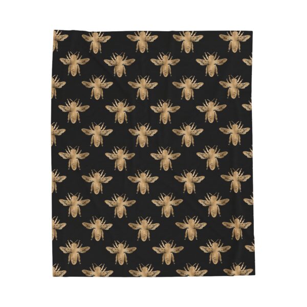 Plush Blanket: Busy Bees Black