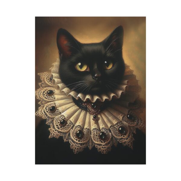 Canvas Art - Victorian Female Black Cat