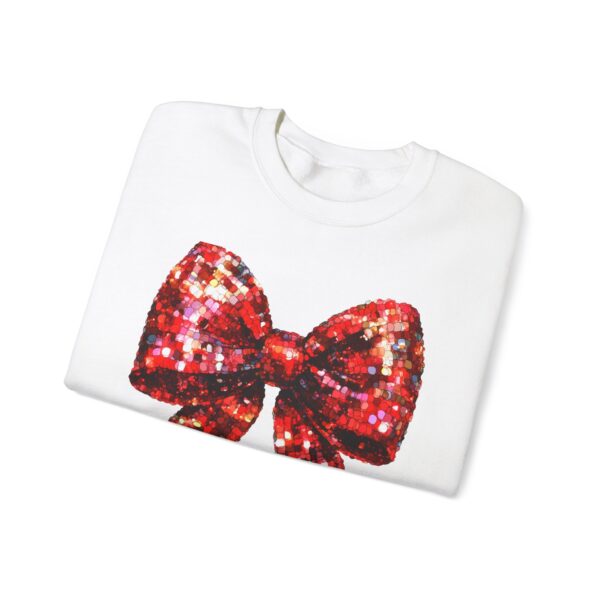 Crewneck Sweatshirt: Sparkle Red Bow - Image 3