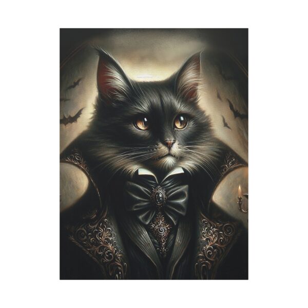 Canvas Art - Victorian Male Black Cat